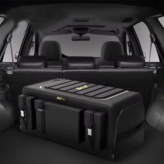 70L Car Trunk Organizer with Lid – Universal Foldable Storage Box, Oxford Cloth
