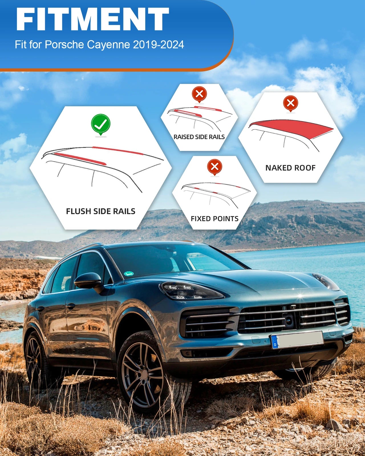 Upgraded Lockable Roof Rack Cross Bars – Porsche Cayenne 2018-2024