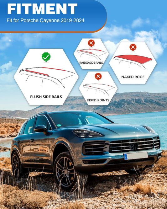 Upgraded Lockable Roof Rack Cross Bars – Porsche Cayenne 2018-2024